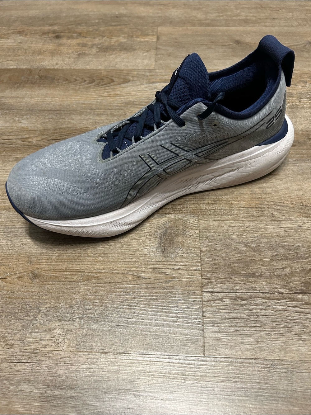 ASICS Gel Nimbus 25 Men's Size 12.5 Athletic Running Shoes Gray Navy Sneakers - Picture 8 of 10